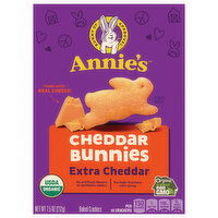 Annie's Baked Crackers, Cheddar Bunnies, Extra Cheddar, 7.5 Ounce