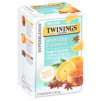 Twinings Superblends Herbal Tea, Turmeric, Orange & Star Anise Flavoured, Caffeine-Free, Tea Bags, 18 Each