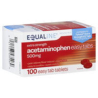 Equaline Acetaminophen, Extra Strength, 500 mg, Easy Tab Tablets, 100 Each