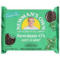 Newman's Own Newman-O's Chocolate Cookies, Creme Filled, Hint-O-Mint, 13 Ounce