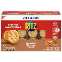 RITZ Peanut Butter Sandwich Crackers, Lunch Snacks, 20 Snack Packs (6 Crackers Per Pack), 27.6 Ounce