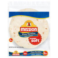 Mission Super Soft Tortillas, Flour, Large Burrito, 8 Each