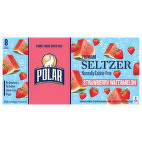 Polar Naturally Calorie-Free Premium Strawberry Watermelon Seltzer, 8 Each