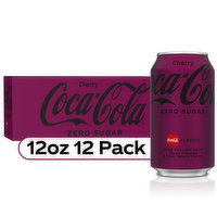 Coca-Cola Zero Sugar Cherry Diet Soda Soft Drink, 12 Each