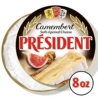 President Cheese, Soft-Ripened, Camembert, 8 Ounce