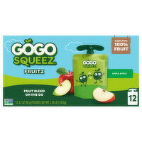 GoGo Squeez Apple Sauce, Apple Apple, 12 Pack, 12 Each