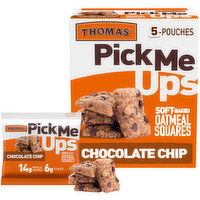 Thomas' Thomas' Pick Me Ups Chocolate Chip Oatmeal Squares, 5 pouches, 7 oz, 7 Ounce