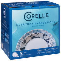 Corelle Dinnerware Set, Everyday Expression, Tempered Glass, 12 Piece, 1 Each