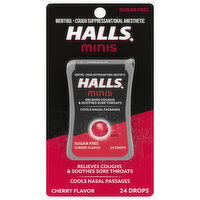 Halls Cough Drops, Sugar Free, Cherry Flavor, Minis, 24 Each