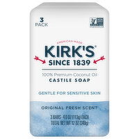 Kirk's Original Fresh Scent Castile Soap, 3 Each