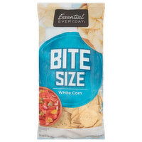 Essential Everyday Tortilla Chips, White Corn, Bite Size, 12 Ounce