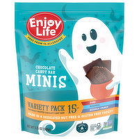 Enjoy Life Chocolate Candy Bars, Dark/Ricemilk/Ricemilk Crunch, Minis, Variety Pack, 15 Each