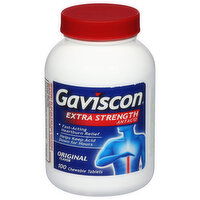 Gaviscon Antacid, Extra Strength, Chewable Tablets, Original Flavor, 100 Each