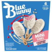 Blue Bunny Frozen Dairy Dessert, Strawberry Shortcake, Mini Bars, 6 Each