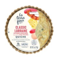 La Terra Fina Quiche, Classic Lorraine with Butter & Swiss Cheese, 6 Ounce