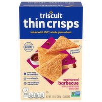 TRISCUIT Thin Crisps Applewood Barbecue Whole Grain Wheat Crackers, Lunch Snacks, Snack Crackers, 7.1 Ounce