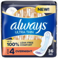 Always Ultra Thin Ultra Thin Pads, Size 4, 36 Each