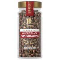McCormick Gourmet Organic Whole Black Peppercorns, 1.87 Ounce