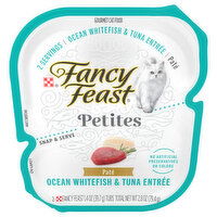 Fancy Feast Petites Cat Food, Gourmet, Ocean Whitefish & Tuna Entree, Pate, 2 Each