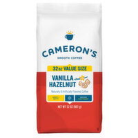 Cameron's Coffee, Smooth, Ground, Light Roast, Vanilla Hazelnut, 32 Ounce