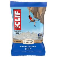 CLIF BAR - Chocolate Chip - Made with Organic Oats - Energy Bars - Non-GMO - Plant Based Protein Bars (1 Count), 2.4 Ounce
