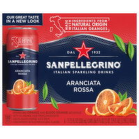 Sanpellegrino Sparkling Drinks, Italian, Aranciata Rossa, 6 Each