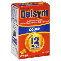 Delsym Cough Relief, 12 Hour, Liquid, Orange Flavored, 89 Millilitre