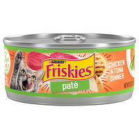 Friskies Cat Food, Chicken & Tuna Dinner, Pate, 5.5 Ounce