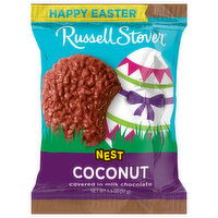 Russell Stover Coconut, Covered in Milk Chocolate, Nest, Happy Easter, 1.3 Ounce