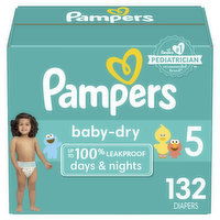 Pampers Baby Dry Baby Dry Diapers Size 5 132 Count, 132 Each