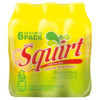 Squirt Thirst Quencher, Caffeine Free, Grapefruit Soda, 6 Each