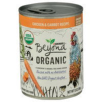 Beyond Organic Wet Dog Food, Organic Chicken & Carrot Adult Recipe Ground Entree With Broth, 13 Ounce