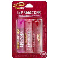 Lip Smacker Fave Reds Lip Balm, Strawberry, Watermelon, Cherry, Starburst, 3 Each