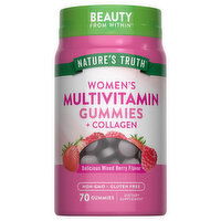Nature's Truth Natural Mixed Berry Flavor Gummies Women's Multivitamin + Collagen, 70 Each