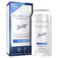 Secret Clinical Strength Clinical Strength Soft Solid Antiperspirant and Deodorant, Light & Fresh, 2.6 oz, 2.6 Ounce