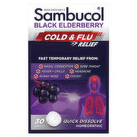 Sambucol Cold & Flu Relief, Tablets, Black Elderberry, 30 Each