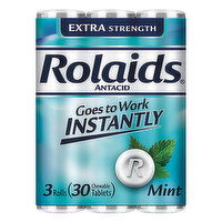 Rolaids Antacid, Extra Strength, Tablets, Mint, 3 Each