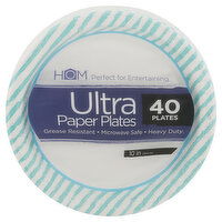 HomWorks Paper Plates, Ultra, 10 Inch, 40 Each