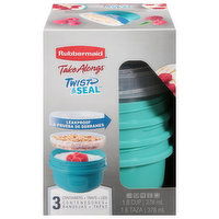 Rubbermaid Take Alongs Containers + Trays + Lids, Twist & Seal, 1.6 Cup, 1 Each