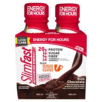 SlimFast Advanced Energy Meal Replacement Shake, Rich Chocolate, 4 Each