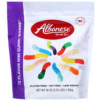 Albanese World's Best 12 Flavor Mini Gummi Worms, 36 Ounce