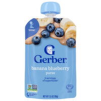 Gerber Banana Blueberry Puree, Sitter, 3.5 Ounce