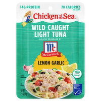 Chicken of the Sea Tuna, Light, Wild Caught, McCormick Lemon Garlic, 2.5 Ounce