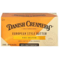 Danish Creamery Butter, European Style, Sea Salted, 85% Butterfat, 2 Each