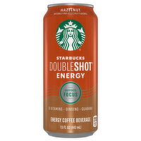 Starbucks Double Shot Coffee Beverage, Energy, Hazelnut, 15 Fluid ounce