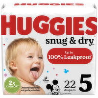 Huggies Snug & Dry Diapers, Disney Baby, 5 (Over 27 lb), 22 Each