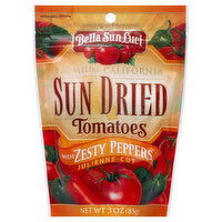 Bella Sun Luci Tomatoes, Sun Dried, with Zesty Peppers, Julienne-Cut, 3 Ounce