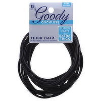 Goody Ouchless Elastics, No-Metal, Thick Hair, Extra Thick, 15 Each