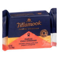 Tillamook Farmers' Collection Cheese, Garlic Chili Cheddar, 7 Ounce