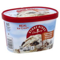 Stoneridge Creamery Ice Cream, Real, Caramel Praline Sundae, 1.5 Quart